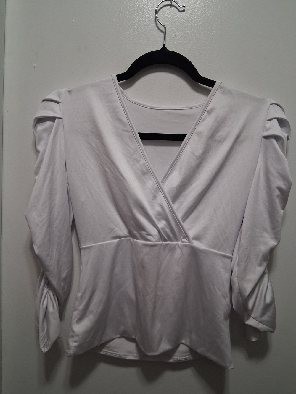 Women's White Wrap-Style Blouse